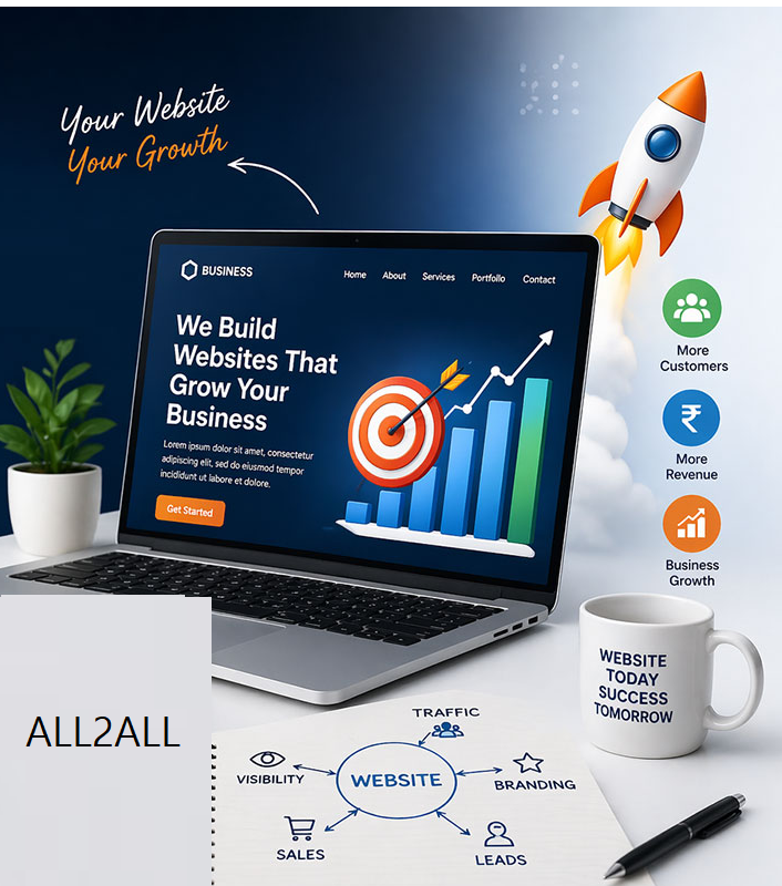 ALL2ALL integrated website SEO and digital marketing illustration ALL2ALL integrated website SEO and digital marketing illustration